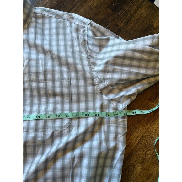 Duluth Trading Co. Grey/White Plaid Long Sleeve Button Down Shirt Men's 2XL - Picture 8 of 9